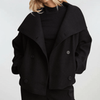 Parsha | Women’s Coat | Cropped Double Breasted Black