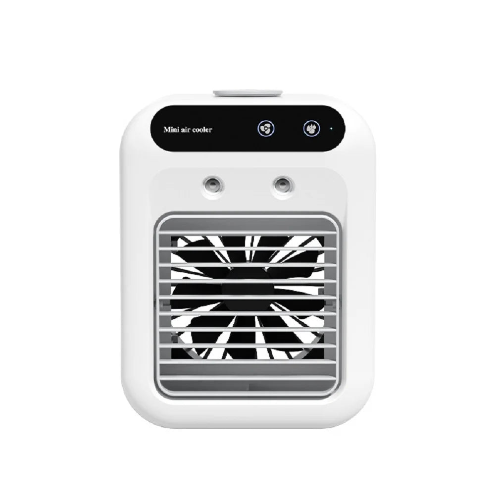 Portable Desktop Air Cooler – Mini Spray Humidifier Fan, 500ml Tank, USB Personal Air Conditioner for Dorm, Home & Office 1