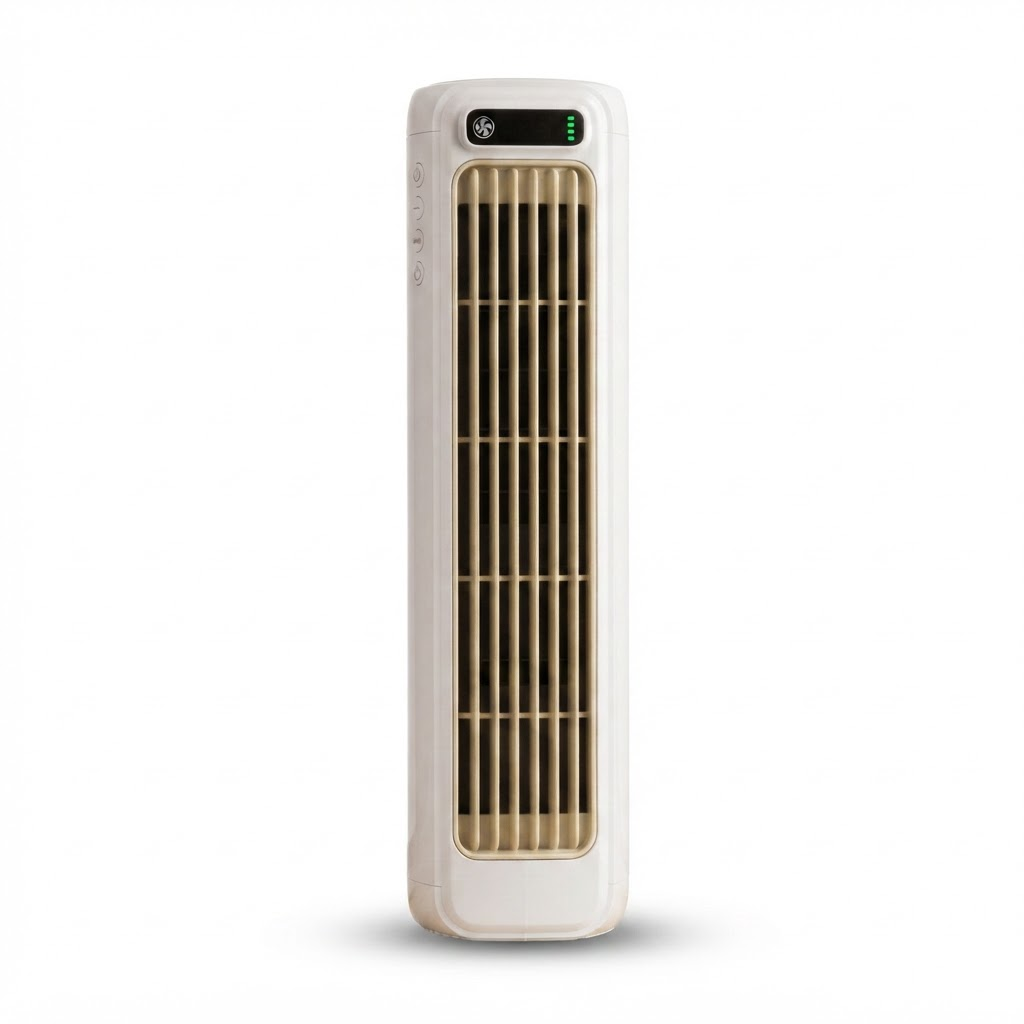 Portable Tower Fan – 2000mAh Quiet Bladeless Circulating Fan, Wall-Mount & Desktop Cooling Fan, 3 Speeds 2