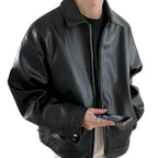 Calico | Men’s Streetwear Oversized Leather Bomber Jacket