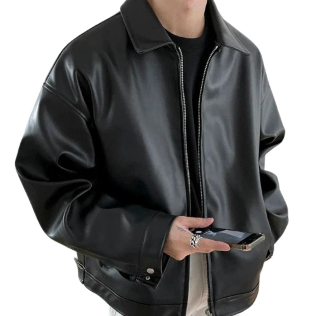 Calico | Men’s Streetwear Oversized Leather Bomber Jacket