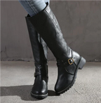 Bersh | Boots For Women | Knee High Flat Heel With Buckle Strap