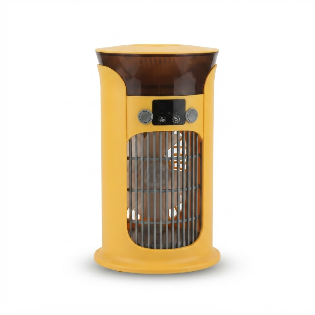 Quiet Mini Air Cooler Fan – USB Desktop Portable Air Conditioner, Water Mist Humidifier & Night Light for Home, Office & Camping 2