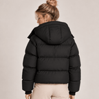Quilted Puffer Jacket Women with Oversized Hood