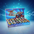 Countdown Advent Calendar with 24 Mini Racing Vehicles for Children