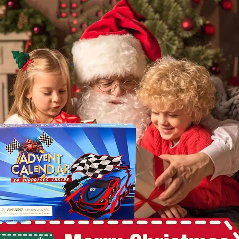Race Car Advent Calendar for Kids – 24 Mini Racing Cars & Trucks, Christmas Countdown, Ages 3+