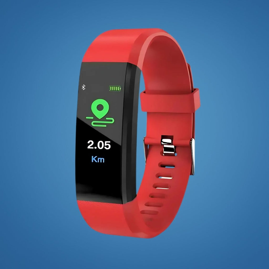 Safety Watch for Seniors with Fall Detection, GPS Tracker & Emergency Button – SOS Watch for Elderly with Heart Rate, 5 Colors Red