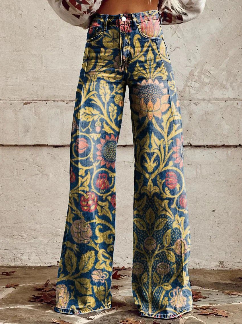 Woman's Casual Baggy Jeans | Long dark blue