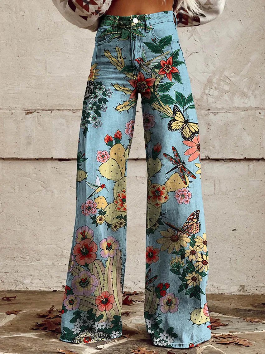 Woman's Casual Baggy Jeans | Long blue forest