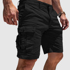 Ruben | Men's Summer Cargo Shorts Knee Length Black