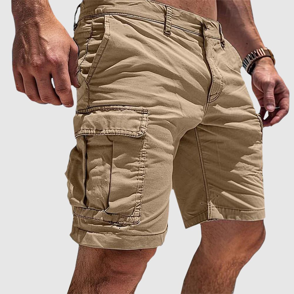 Ruben | Men's Summer Cargo Shorts Knee Length Beige