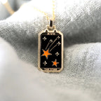 Tarot Card Necklace – Stainless Steel Tarot Pendant Necklace, Sun, Moon, Star & World, Each with Its Own Meaning – Amore