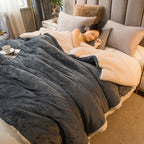 Double-Sided Flannel & Fleece Throw Blanket – Soft Warm Blanket for Bed and Couch, 12 Colors, 5 Sizes Dark Gray