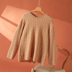 Sephira | Women’s Sweater | Textured Long Sleeve Light Brown