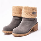 Zahara | Winter Boots for Women | Wool Mid-Calf Gray