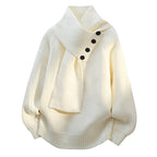 Damaris | Women’s Sweater | Scarf-Style Neckline White