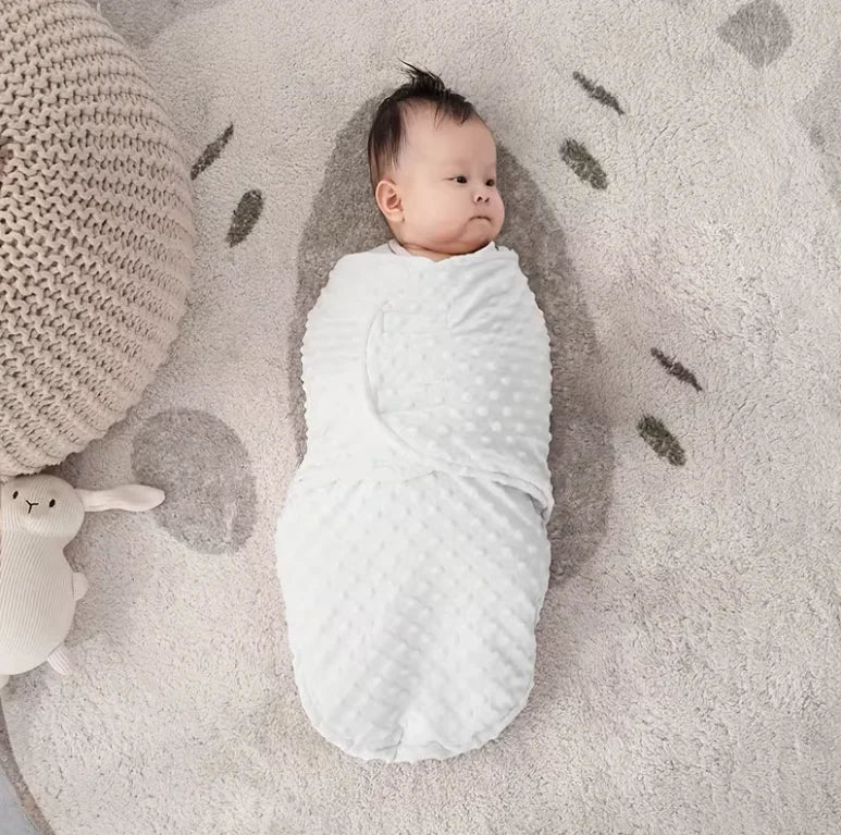 Newborn Baby Blanket, Baby Swaddle, Autumn And Winter Swaddle, Newborn Cartoon Blanket, Suitable for 0-6 Months White