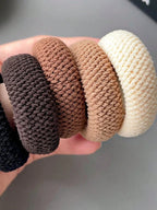 Amore | 5/10 Pack High Elasticity Thickened Hair Scrunchies - Damage-Free No-Crease Soft Cotton Ponytail Holders & Versatile Hair Ties (Mixed Colors) 5 Pcs - Mixed