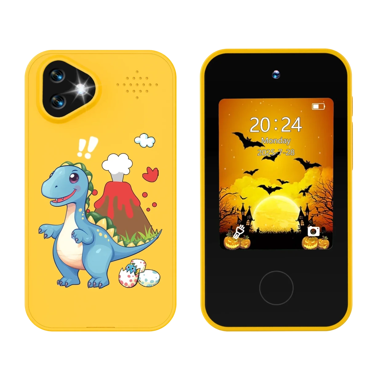 Kids Smartphone Toy with Dual Camera - 1080P HD Video & MP3 Music Player with Games Dinosaur Yellow