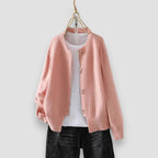 Inspire | Women's Button-Front Cardigan Sweater - Ribbed Cuffs V-Neck Knit & Casual Fall Top