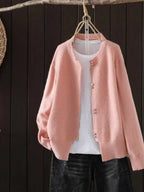 Inspire | Women's Button-Front Cardigan Sweater - Ribbed Cuffs V-Neck Knit & Casual Fall Top