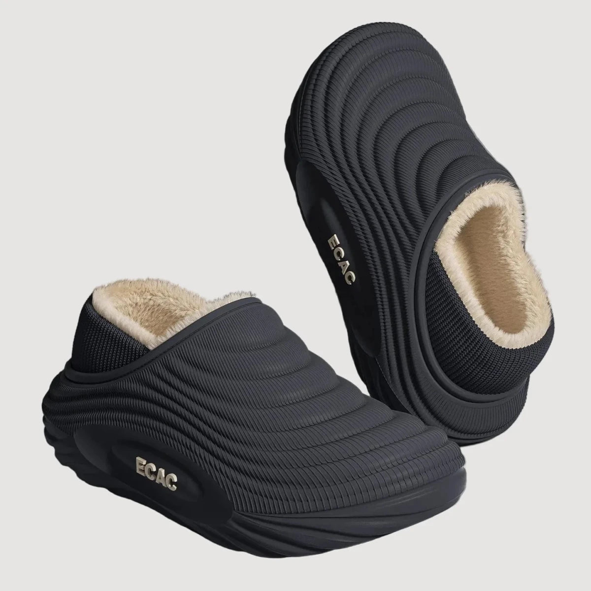 Calico | Waterproof Cotton Slippers for Couples - Warm Winter House Shoes with Thick Fleece Lining & Non-Slip Waterproof Sole for Men & Women Grey