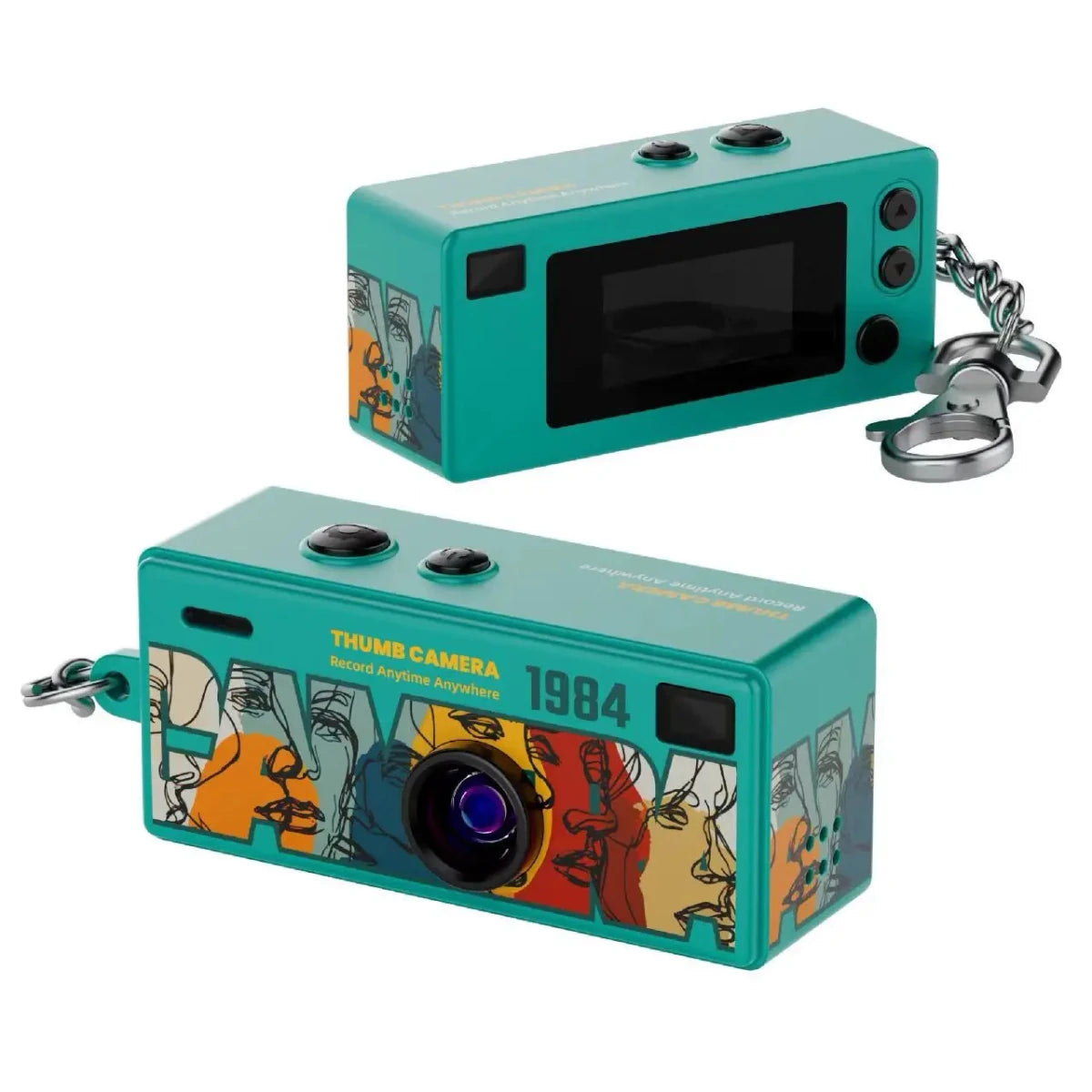 Mini Keychain Digital Camera with 0.96 Inch Screen - Retro 1080P Small Camcorder & Pocket Video Recorder with Flash, SD Card Support Green