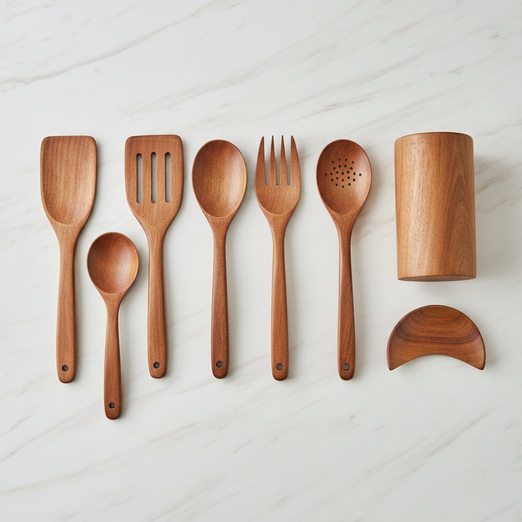 Wooden Kitchen Utensil Set | Sustainable and Elegant