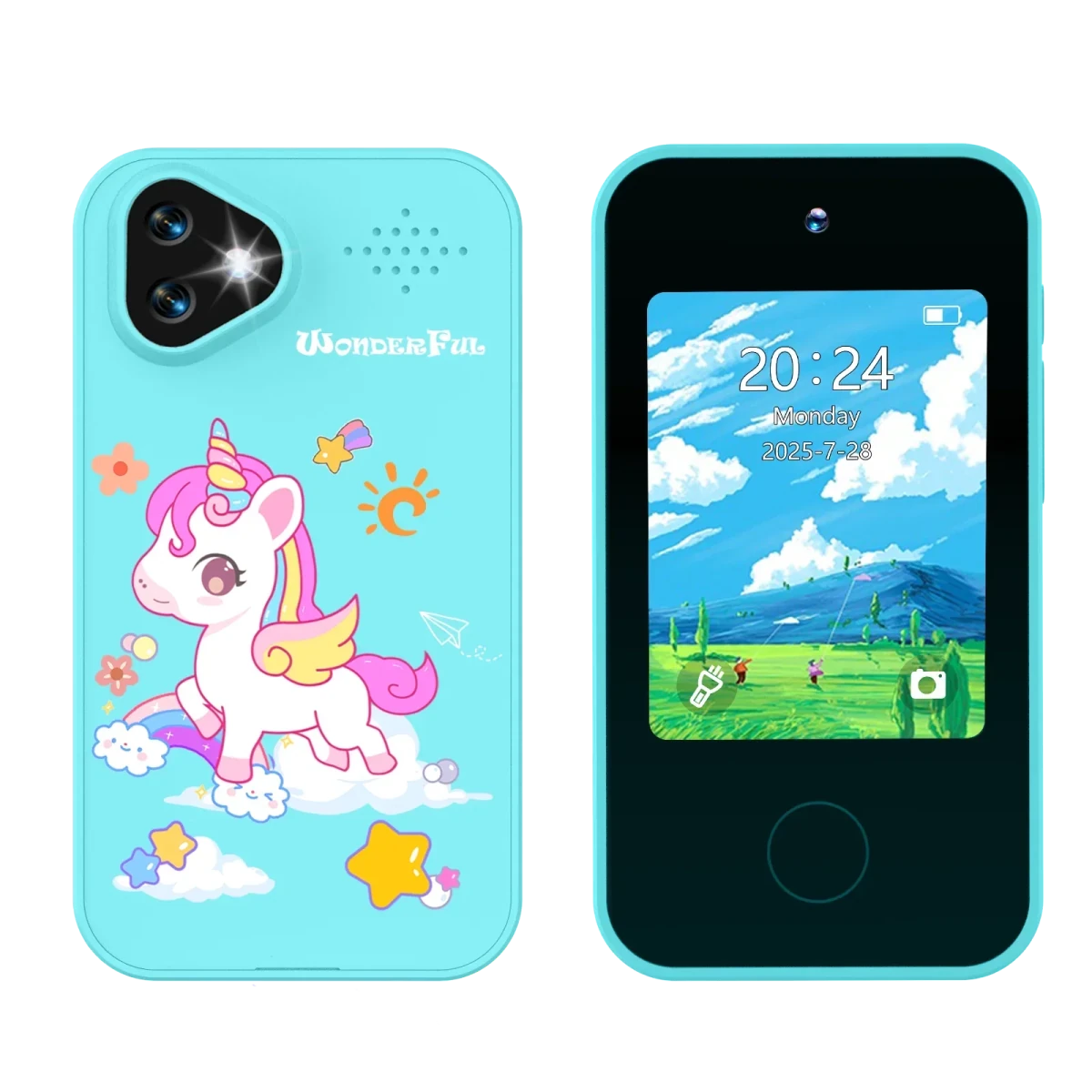 Kids Smartphone Toy with Dual Camera - 1080P HD Video & MP3 Music Player with Games Pony Blue