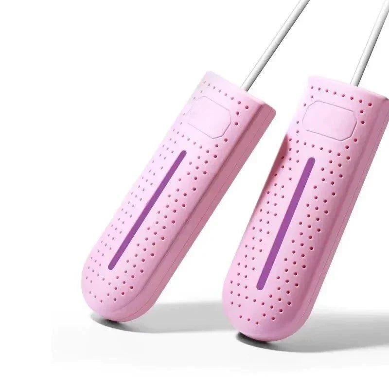 Portable Shoe Dryer with UV Light – Electric Boot Dryer up to 149°F, Plug or USB Powered, 12W, 3 Colors Pink Plug