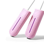 Portable Shoe Dryer with UV Light – Electric Boot Dryer up to 149°F, Plug or USB Powered, 12W, 3 Colors Pink Plug