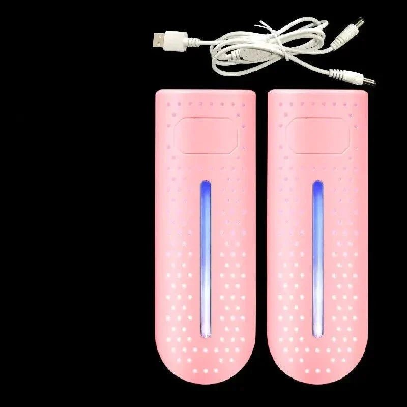 Portable Shoe Dryer with UV Light – Electric Boot Dryer up to 149°F, Plug or USB Powered, 12W, 3 Colors Pink USB UV Lamp