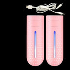 Portable Shoe Dryer with UV Light – Electric Boot Dryer up to 149°F, Plug or USB Powered, 12W, 3 Colors Pink USB UV Lamp