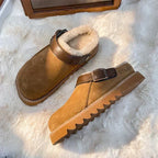 Women's Warm Clogs – Fleece Lined Winter Slippers & Mules with Soft Lining, Brown, EU 35–43 – Isana