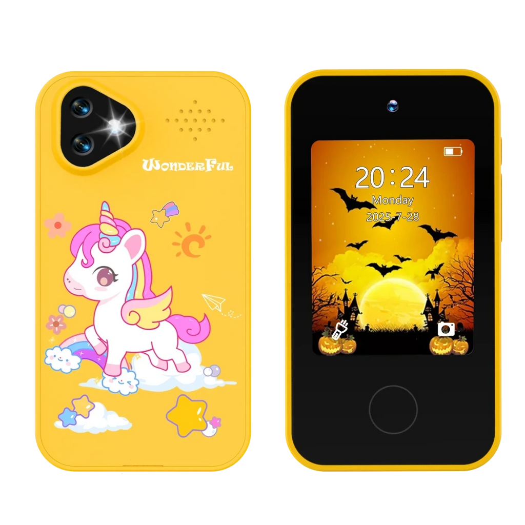 Kids Smartphone Toy with Dual Camera - 1080P HD Video & MP3 Music Player with Games Pony Yellow