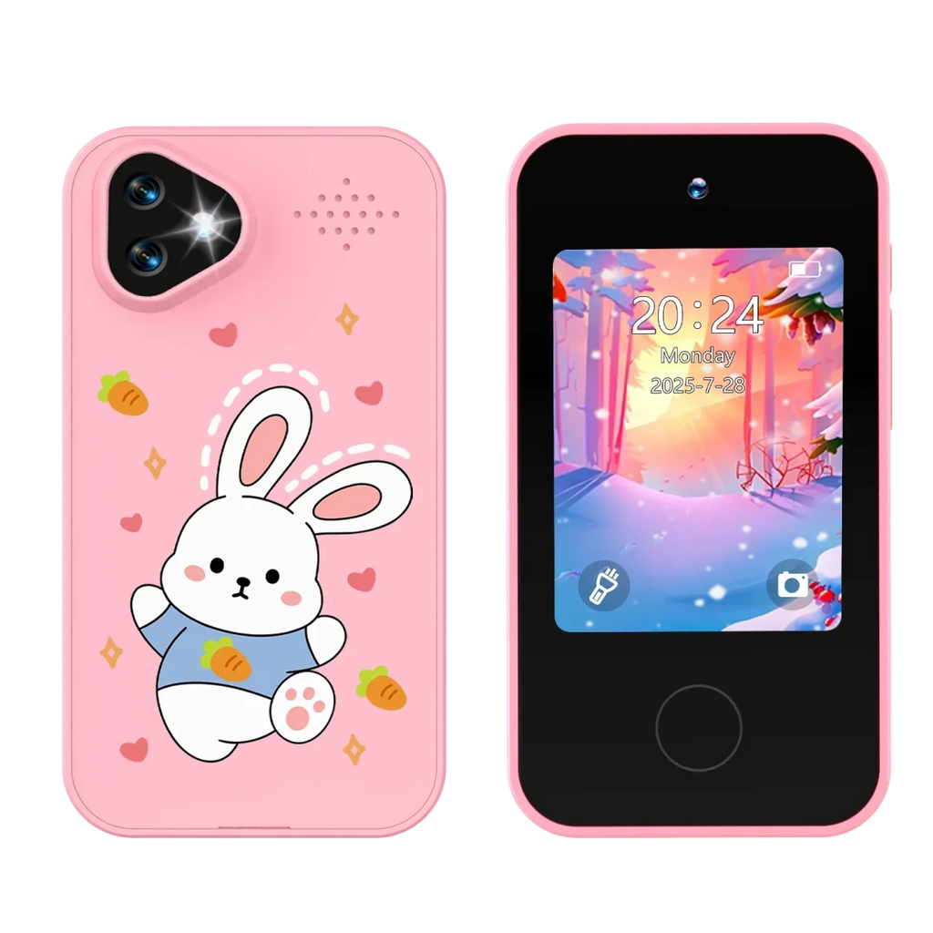Kids Smartphone Toy with Dual Camera - 1080P HD Video & MP3 Music Player with Games Rabbit Pink