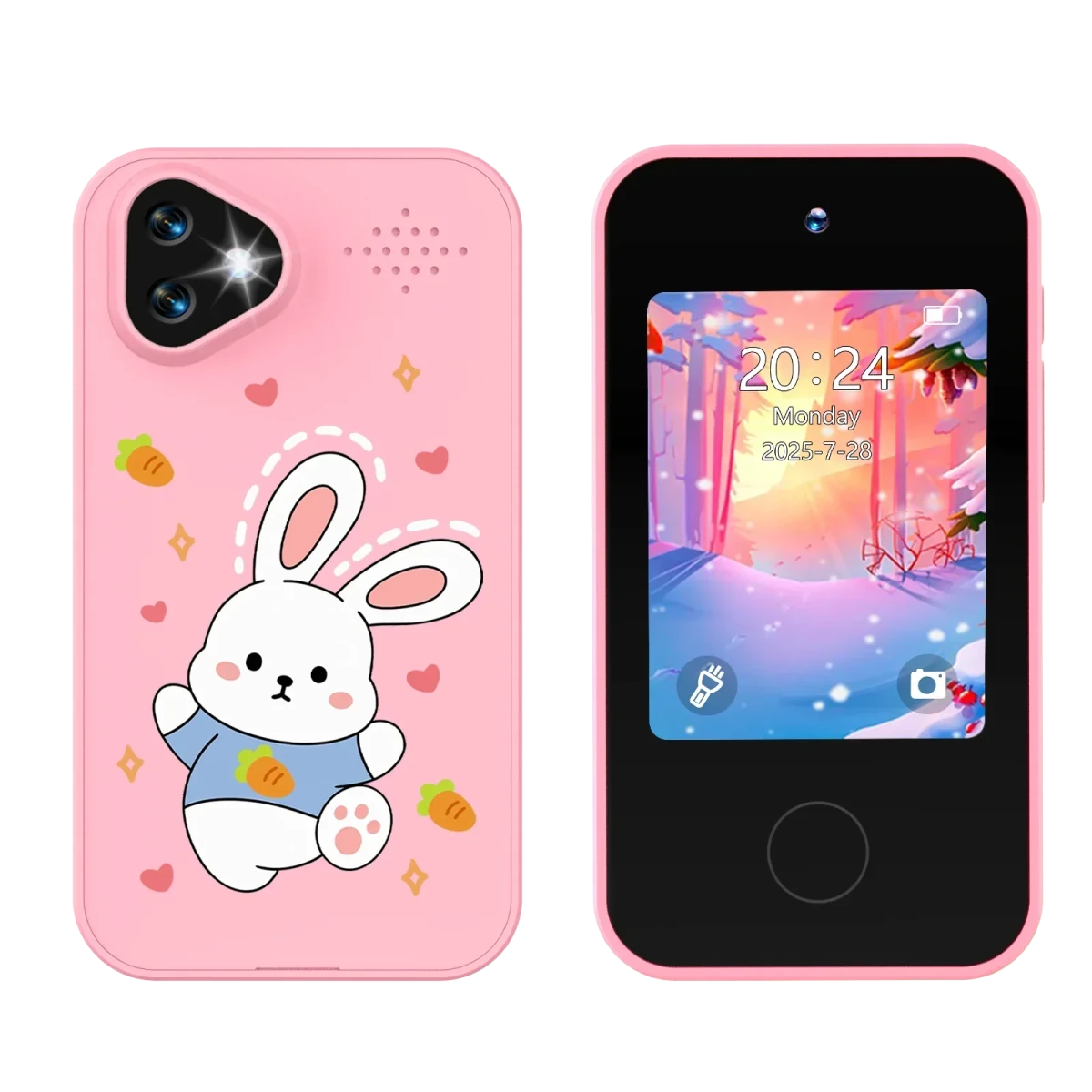 Kids Smartphone Toy with Dual Camera - 1080P HD Video & MP3 Music Player with Games Rabbit Pink
