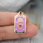 Tarot Card Necklace – Stainless Steel Tarot Pendant Necklace, Sun, Moon, Star & World, Each with Its Own Meaning – Amore Hand