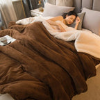Double-Sided Flannel & Fleece Throw Blanket – Soft Warm Blanket for Bed and Couch, 12 Colors, 5 Sizes Coffee Brown