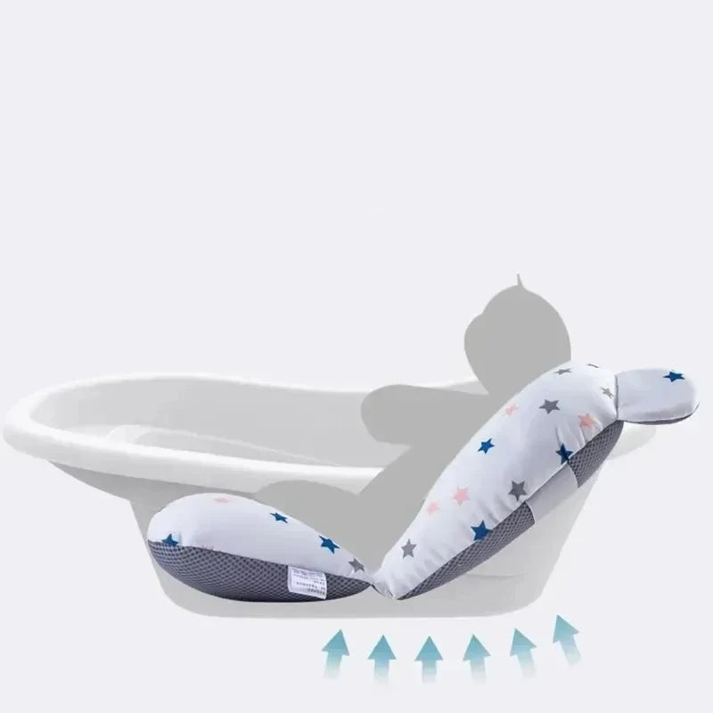 Baby Bathtub Support Pad & Shower Cushion - Floating Newborn Bath Seat with Adjustable Straps