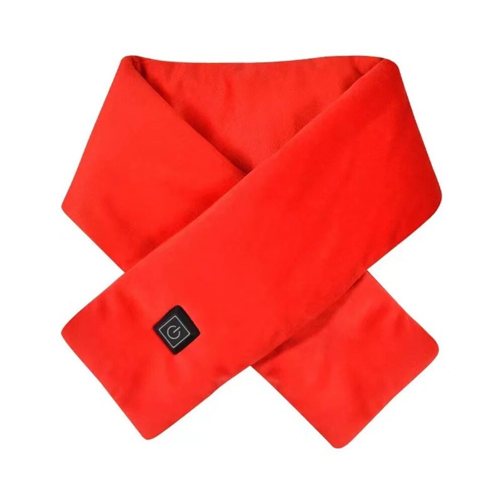 Heated Scarf – Electric Neck Warmer with Adjustable Heat, Up to 8 Hours, Machine Washable, 5 Colors – ThermaWrap Red