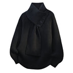 Damaris | Women’s Sweater | Scarf-Style Neckline Black