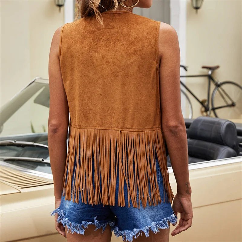 Damaris | Women's Vest | Sleeveless Fringe Detailing