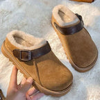 Women's Warm Clogs – Fleece Lined Winter Slippers & Mules with Soft Lining, Brown, EU 35–43 – Isana Brown