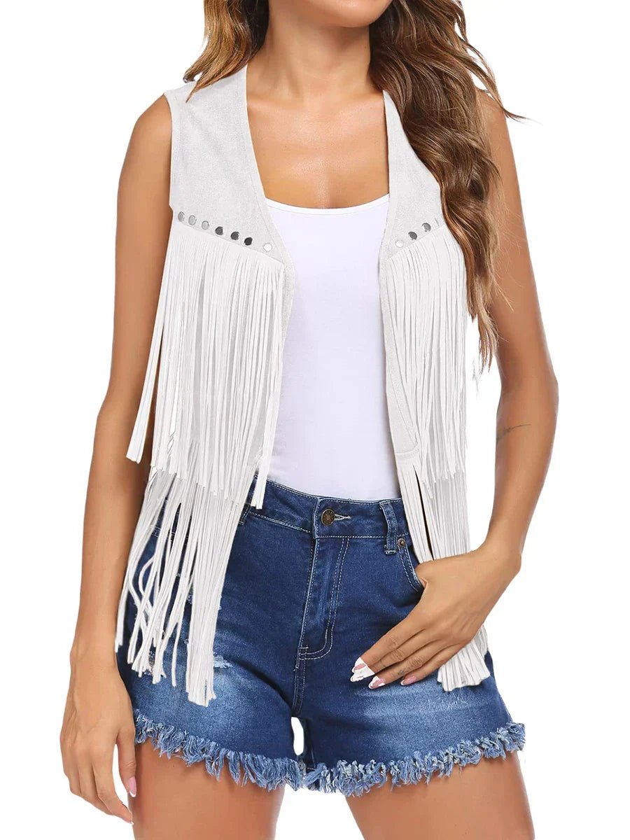 Damaris | Women's Vest | Sleeveless Fringe Detailing