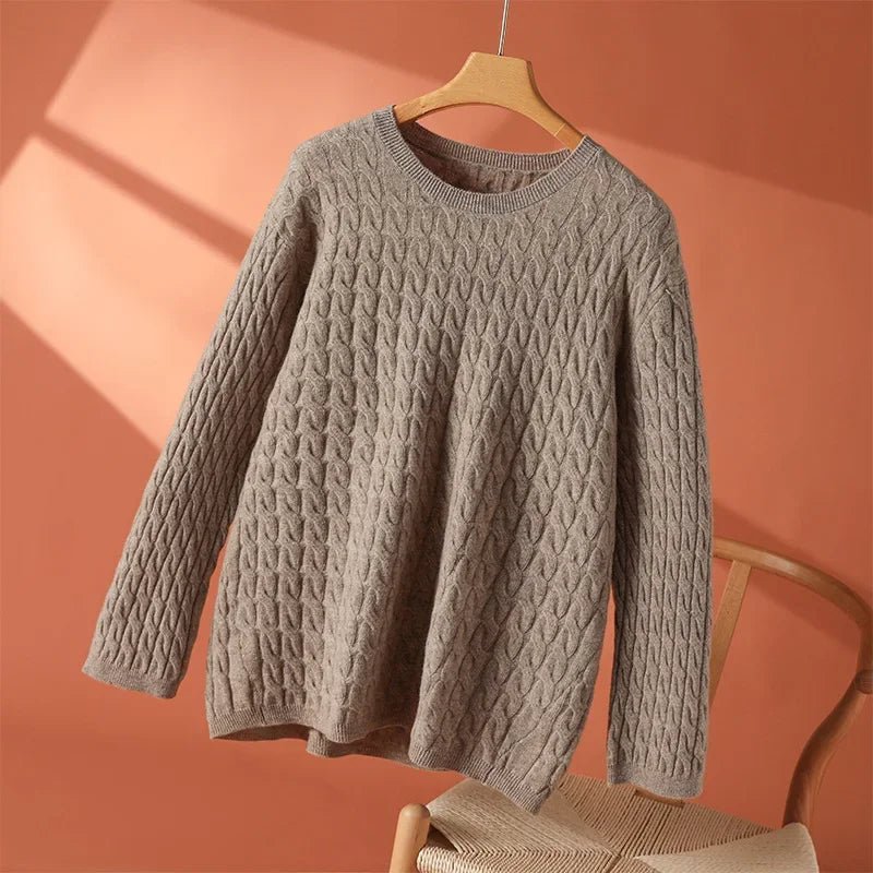 Sephira | Women’s Sweater | Textured Long Sleeve Khaki