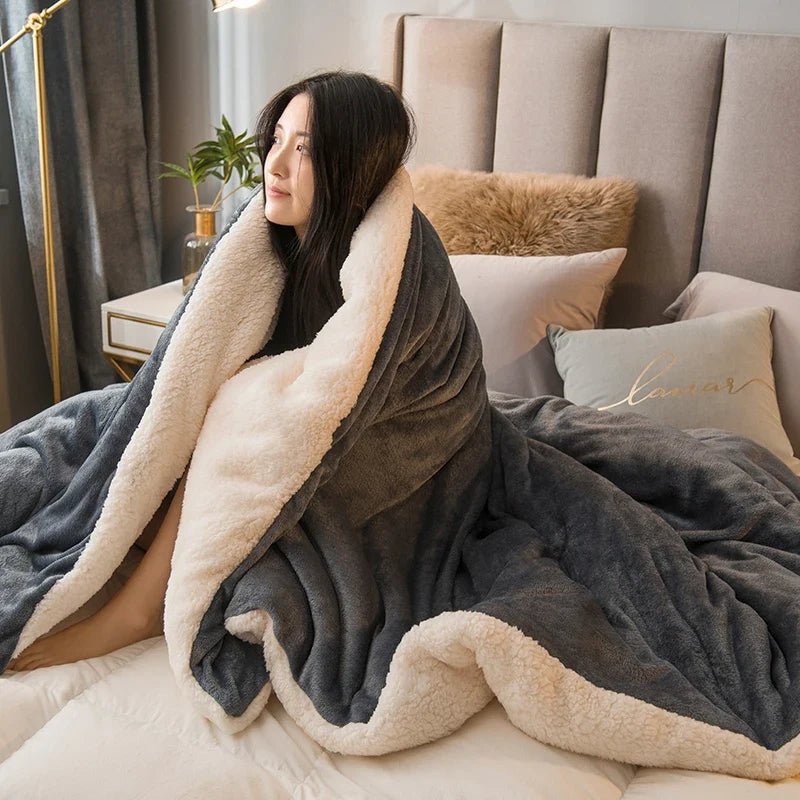 Double-Sided Flannel & Fleece Throw Blanket – Soft Warm Blanket for Bed and Couch, 12 Colors, 5 Sizes