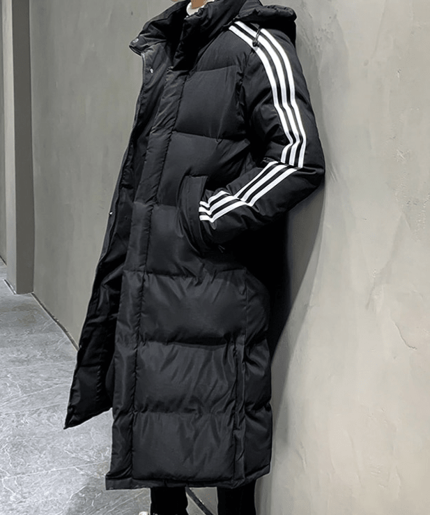 Nisyros | Long Hooded Winter Coat for Men | Ideal for the Cold Season Black