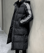 Nisyros | Long Hooded Winter Coat for Men | Ideal for the Cold Season Black