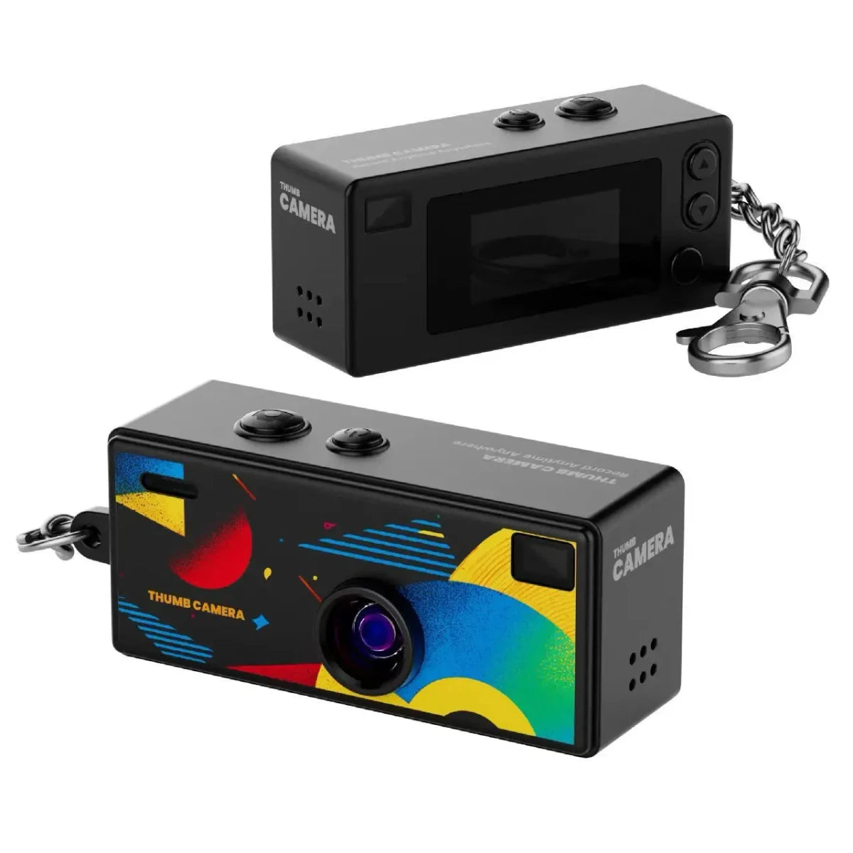 Mini Keychain Digital Camera with 0.96 Inch Screen - Retro 1080P Small Camcorder & Pocket Video Recorder with Flash, SD Card Support Black